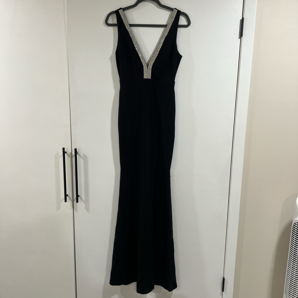 Lulus Black Rhinestone Mermaid Maxi Dress